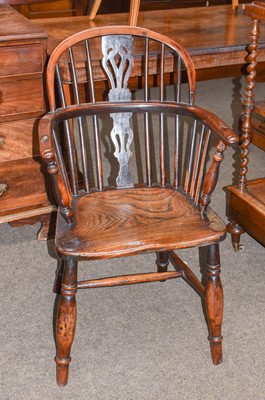 Lot 1223 - Two 19th century elm and yew wood Windsor...