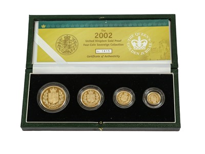 Lot 384 - Elizabeth II, Gold Proof Four-Coin Set 2002,...