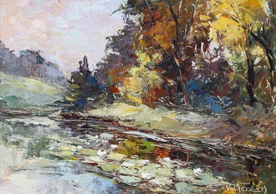 Lot 1033 - Valter Berzins (1925-2009) 
Lily Pond 
Signed,...