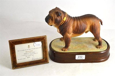 Lot 232 - Royal Worcester Bulldog, modelled by Doris Lindner, limited edition 444/500, complete with...