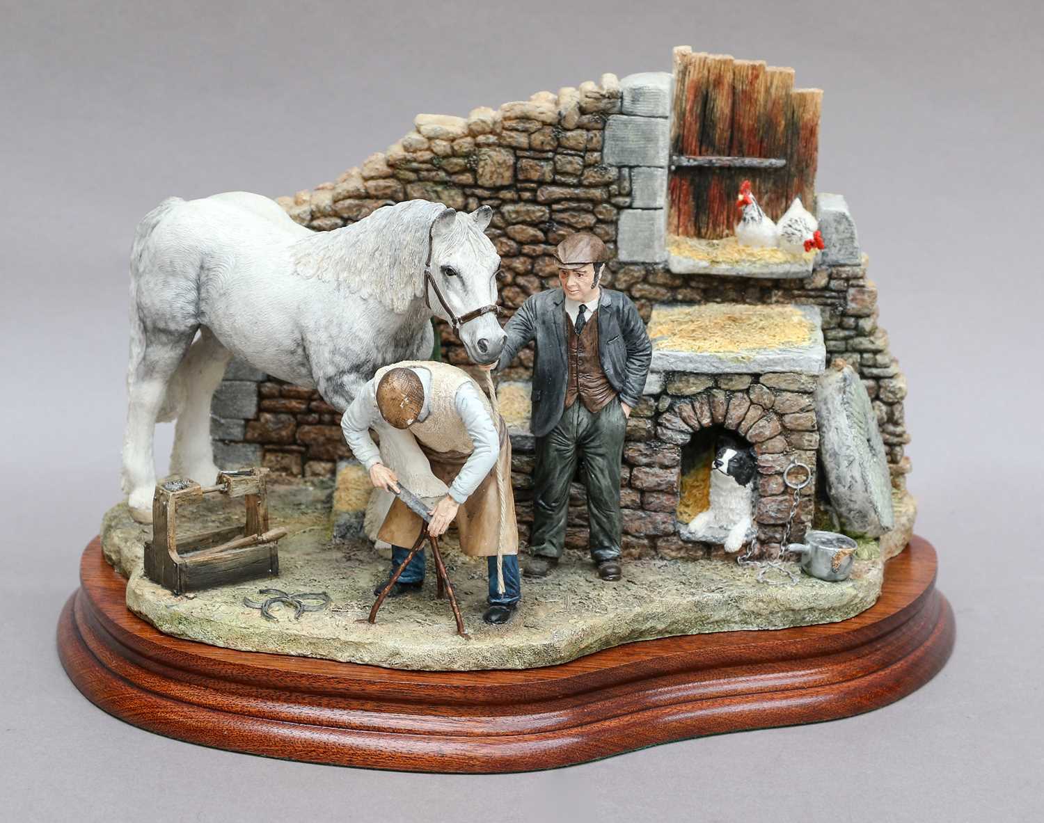 Lot 1056 - Border Fine Arts 'Finishing Off' (Horse and Blacksmith)