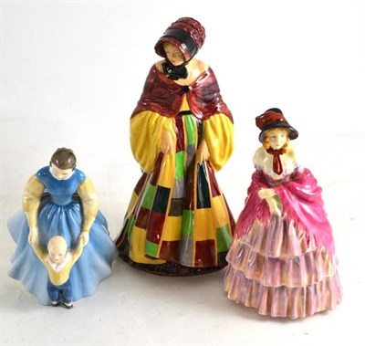 Lot 237 - Three Royal Doulton figures - The Parson's Daughter HN564, First Steps HN2242, and Victorian...