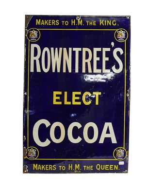 Lot 72 - Rowntrees Elect Cocoa Enamel Advertising Sign