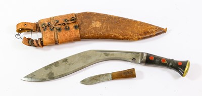 Lot 2364 - A 19th Century Nepalese Kukri, each side of...