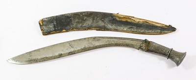 Lot 2364 - A 19th Century Nepalese Kukri, each side of...