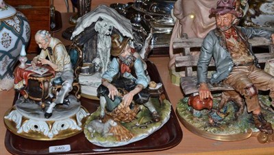 Lot 240 - Four large Capodimonte figure groups