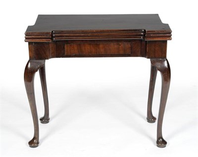 Lot 1201 - A George II Mahogany Double Foldover Tea and Card Table, mid 19th century, with modern leather...