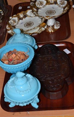 Lot 242 - A Hammersley cream and gilt part dessert service; a tortoiseshell cloud glass stand; three...