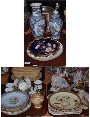 Lot 245 - Three trays of ceramics including Royal Worcester pot pourri vase and cover, Continental floral...