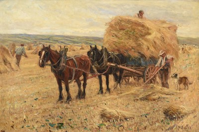 Lot 1058 - James Wilson Booth ARCA (1867-1953) Hay time...