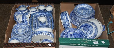 Lot 386 - Two boxes of various blue and white, mainly Spode