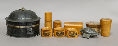 Lot 132 - An 18th century spice box, of circular form...