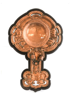 Lot 1081 - An Arts & Crafts Copper Twin-Light Wall Sconce,...