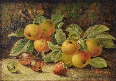 Lot 584 - Oliver Clare (1853-1927) Still life of apples,...