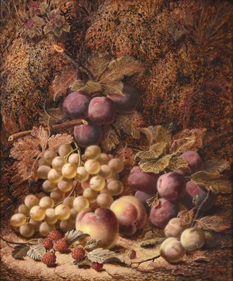 Lot 1128 - Oliver Clare (1853-1927) Still life of grapes,...