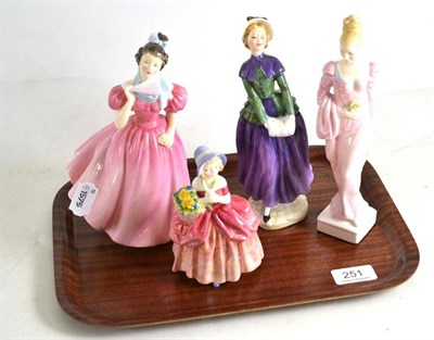 Lot 251 - Four Royal Doulton figures - Daphne HN2268, Florence HN2745, Camilla HN2222 and Cissie HN1809 (4)