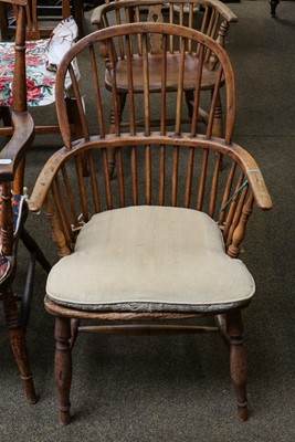 Lot 1235 - A 19th century yew wood Windsor chair,...