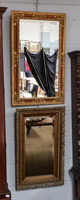 Lot 1179 - Two reproduction gilt framed wall mirrors,...