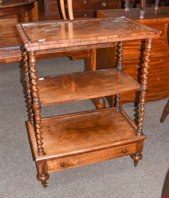 Lot 1224 - A Victorian three-tier rosewood whatnot with...