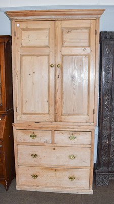 Lot 1192 - A Victorian pine cupboard, 109cm by 52cm by 218cm