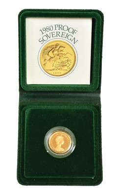 Lot 308 - Elizabeth II, Proof Sovereign 1980, obv....