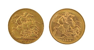Lot 288 - 2 x Sovereigns, comprising: George V 1911P,...