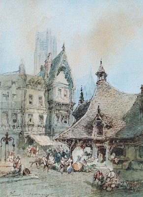 Lot 368 - Paul Marny (1829-1914) 
The Marketplace, Werne...