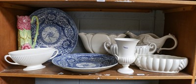Lot 229 - A pair of large blue and white chargers...
