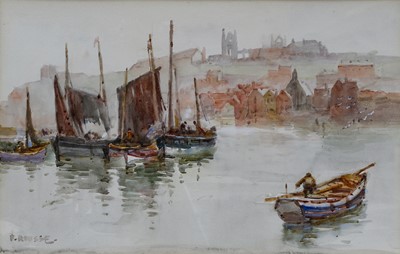 Lot 1012 - Frank Rousse (fl.1895-1917) Boats in Whitby...