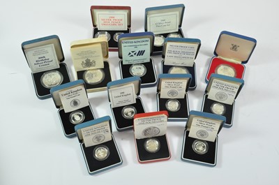 Lot 134 - 14 x UK Silver Proof Coins and Sets,...