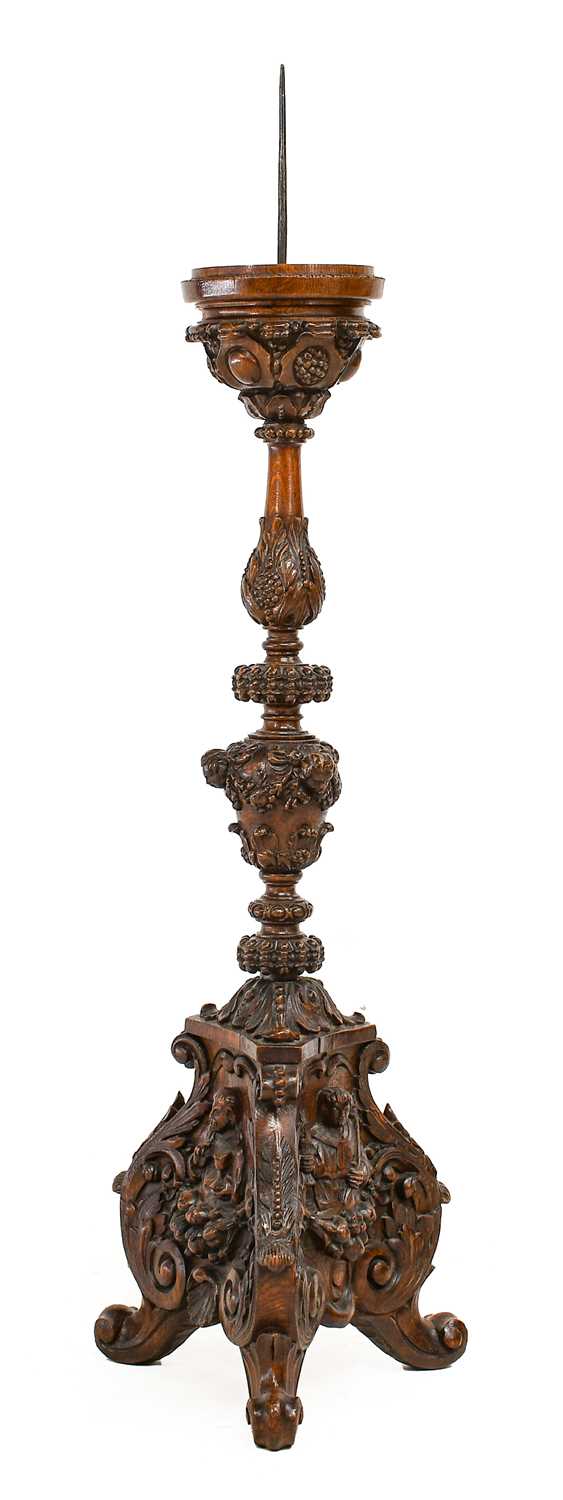 Lot 327 - A Flemish Carved Oak Altar Candlestick, in