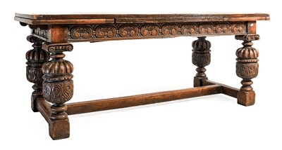 Lot 790 - An Elizabethan Style Carved Oak Refectory...