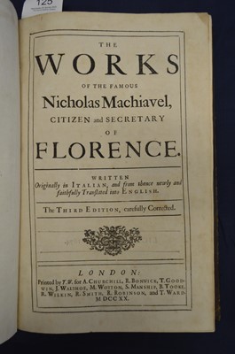 Lot 125 - Machiavelli (Niccolo) The Works of the Famous...