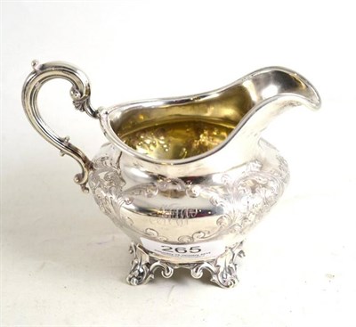 Lot 265 - A Victorian silver cream jug by the Barnards, London 1845