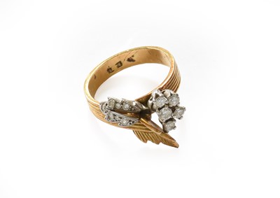Lot 286 - A diamond ring, indistinctly marked, finger...