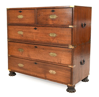 Lot 871 - A Mid 19th Century Teak and Brass-Bound...