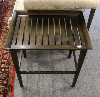 Lot 1125 - A stained and slatted console table, 137cm by...