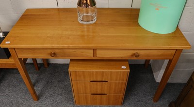 Lot 1136 - A modern two drawer side table, 130cm by 55cm...