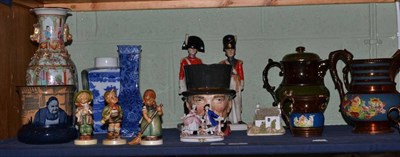 Lot 280 - Cantonese vase, copper lustre, Royal Doulton character jug etc