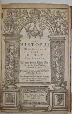Lot 135 - Monarchy [Bacon (Francis)], The Historie of...