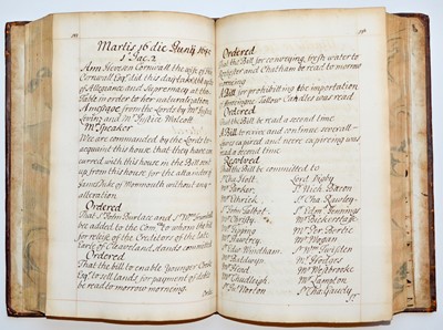 Lot 99 - House of Commons - Manuscript Journal of the...