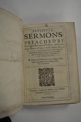Lot 94 - Homilies and Sermons Latimer (Hugh), Frutefull...