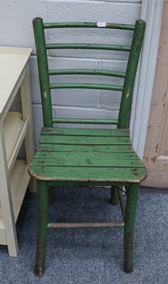 Lot 1139 - A pair of early 20th century green painted...