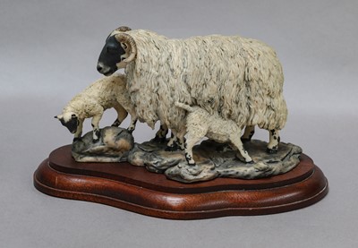 Lot 1084 - Border Fine Arts 'Blackfaced Ewe and Lambs' (Style One)