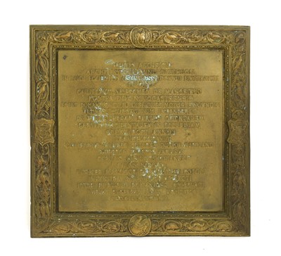 Lot 79 - A Brass Plaque Commemorating the Stables at...