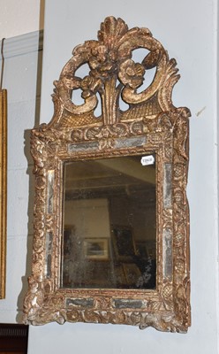 Lot 1281 - An 18th century silvered wall mirror with...