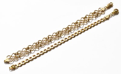 Lot 88 - A 9 carat gold fancy link necklace, length...