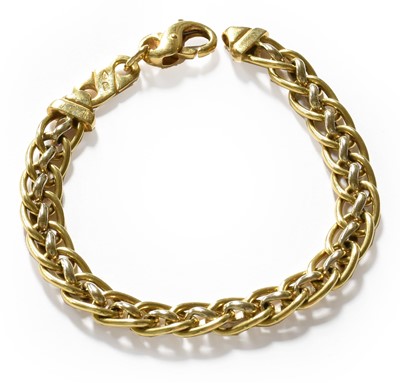 Lot 311 - An 18 carat gold fancy link bracelet, length...