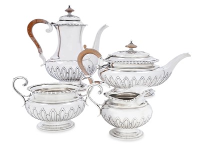 Lot 2296 - A Four-Piece George V Silver Tea and Coffee-Service