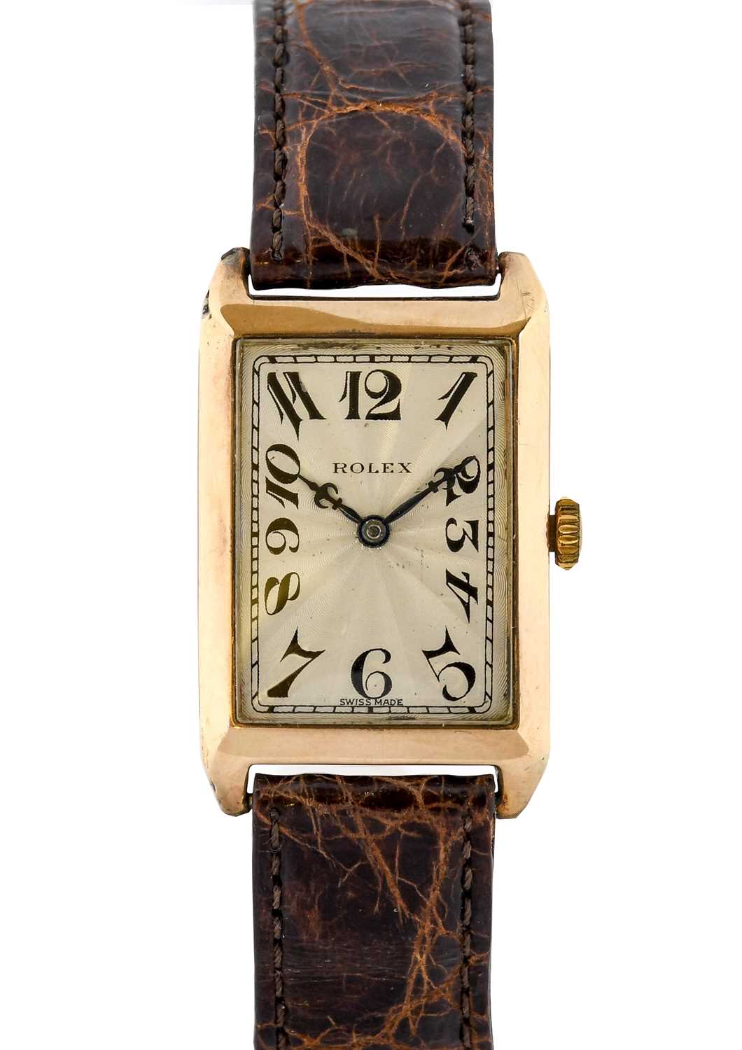 Lot 2201 - An Art Deco 9 Carat Gold Rectangular Shaped
